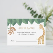 サファリ動物おむつラッフルカード 出欠カード (スタンド正面)