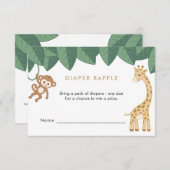 サファリ動物おむつラッフルカード 出欠カード (正面/裏面)