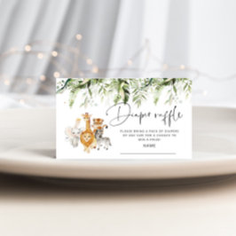 サファリ動物おむつラッフルチケットエンクロージャカード エンクロージャーカード