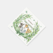 サファリ動物かわいいバウ赤ちゃんシャワー スタンダードカクテルナプキン (角)