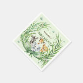 サファリ動物かわいいバウ赤ちゃんシャワー スタンダードカクテルナプキン (角)