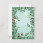 サファリ動物のアフリカの幼児の男の子の誕生会 サンキューカード (裏面)