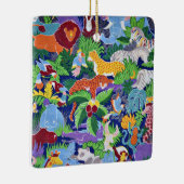 サファリ動物のカラフルパターン セラミックオーナメント (右)