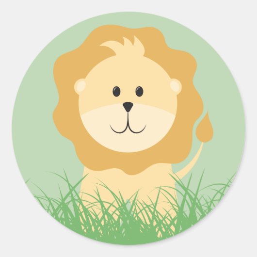 サファリ動物のシール – Zebra ラウンドシール (正面)