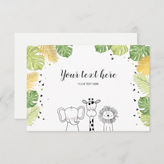 サファリ動物のジャングルの動物園の挿入物カード野生の1 エンクロージャーカード (正面/裏面)