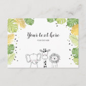 サファリ動物のジャングルの動物園の挿入物カード野生の1 エンクロージャーカード (正面)