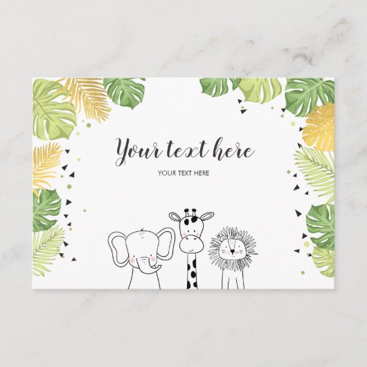 サファリ動物のジャングルの動物園の挿入物カード野生の1 エンクロージャーカード (正面)