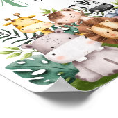 サファリ動物のスナックサイン |ワイルドワン誕生日 ポスター (角)