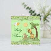 サファリ動物のチータのプリントのベビーシャワー 招待状 (スタンド正面)