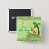 サファリ動物のチータのプリントのベビーシャワー 缶バッジ (正面&裏面)