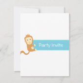 サファリ動物のテーマの最初誕生会 招待状 (裏面)