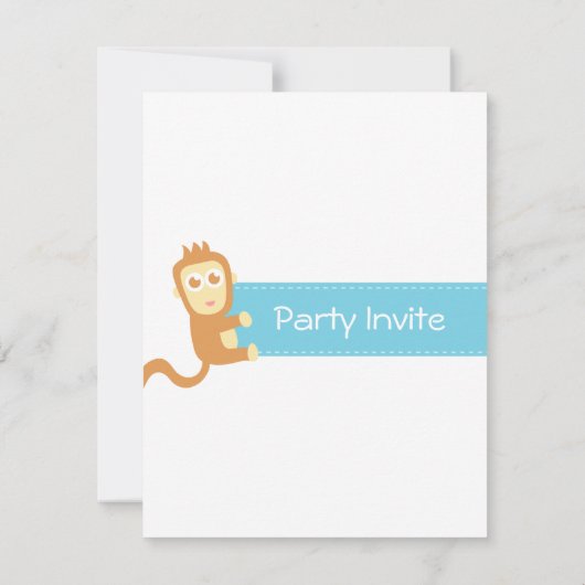 サファリ動物のテーマの最初誕生会 招待状 (裏面)