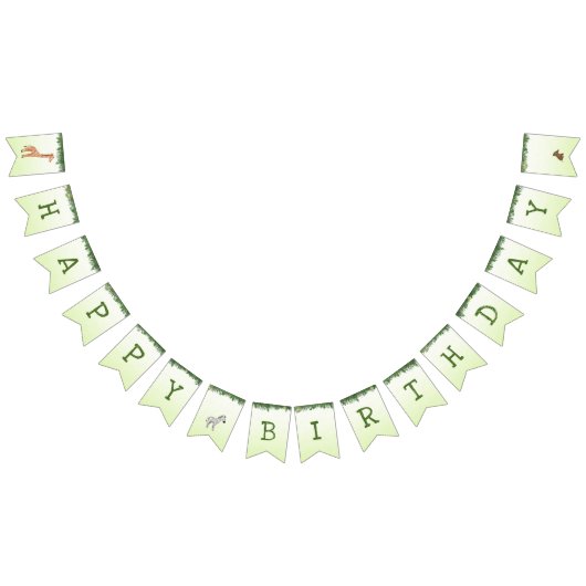 サファリ動物のハッピーバースデーバンティング バンティングフラッグ (全)