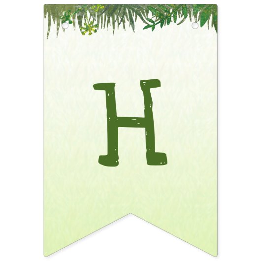 サファリ動物のハッピーバースデーバンティング バンティングフラッグ (第2の旗)