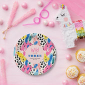 サファリ動物のファー プリント パターン カラフル ワイルド ペーパープレート (パーティー)