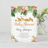 サファリ動物のベビーシャワーの招待状 招待状 (スタンド正面)