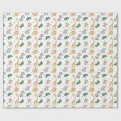 サファリ動物のベビーシャワーまたは誕生日 ラッピングペーパー (フラット)