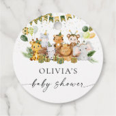 サファリ動物のベビーシャワーフェイバータグ フェイバータグ (裏面)