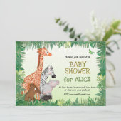 サファリ動物のベビーシャワー招待状 招待状 (スタンド正面)