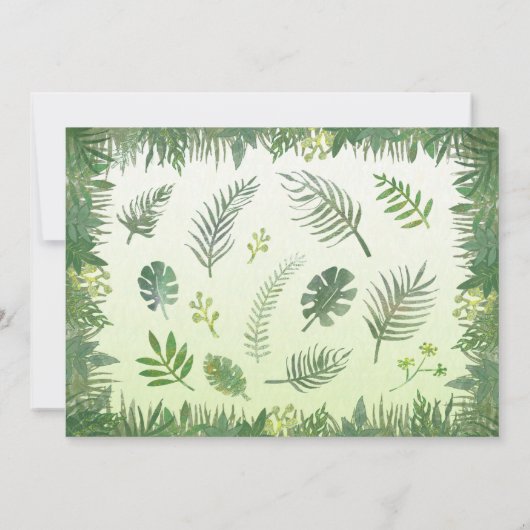 サファリ動物のベビーシャワー招待状 招待状 (裏面)