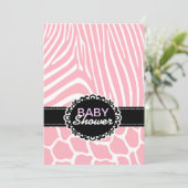 サファリ動物のベビーシャワー 招待状 (スタンド正面)