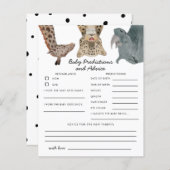 サファリ動物のベビー予測とアドバイスカード (正面/裏面)