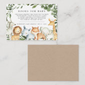 サファリ動物のベビー赤ちゃんシャワーカード エンクロージャーカード (正面/裏面)