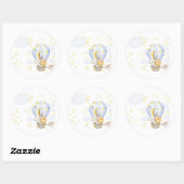 サファリ動物のホットエアバルーンステッカー ラウンドシール (シート)