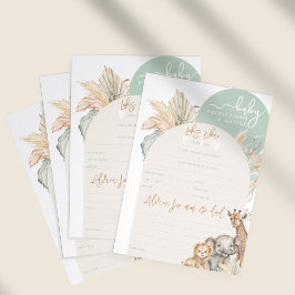 サファリ動物のボホベイビーシャワー予測ゲーム