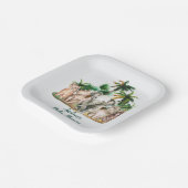 サファリ動物のヤシの木ベビーシャワー ペーパープレート (傾斜あり)