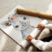 サファリ動物の保育園アート 水彩カバの子供部屋 ポスター