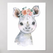 サファリ動物の保育園アート 水彩カバの子供部屋 ポスター (正面)