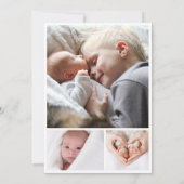 サファリ動物の写真新生児発表 招待状 (裏面)