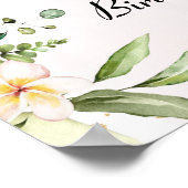 サファリ動物の女の子の誕生日パーティー歓迎のサイン ポスター (角)