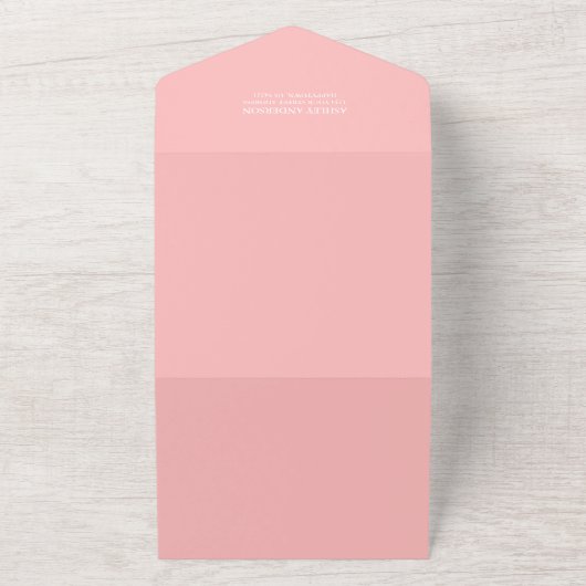 サファリ動物の女の子 ピンクのベビーシャワーと本 オールインワン招待状 (外側)