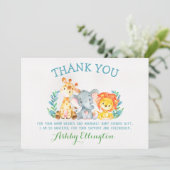 サファリ動物の平らなサンキューカード 招待状 (スタンド正面)