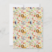 サファリ動物の感謝祭、カラフルで楽しいジャングルのテーマ サンキューカード (裏面)