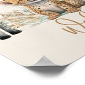 サファリ動物の指紋ゲストブックベビーシャワー ポスター (角)