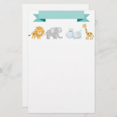 サファリ動物の旗 便箋 (正面/裏面)