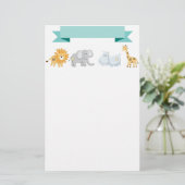 サファリ動物の旗 便箋 (スタンド正面)