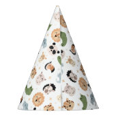 サファリ動物の最初の1歳の誕生日の男の子の紙ハット パーティーハット (裏面)