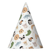 サファリ動物の最初の1歳の誕生日の男の子の紙ハット パーティーハット (左)