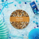 サファリ動物の毛柄ヒョウまたはチーター ペーパープレート (パーティー)