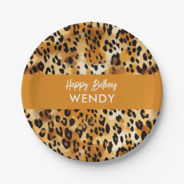 サファリ動物の毛柄ヒョウまたはチーター ペーパープレート