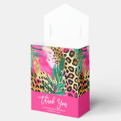 サファリ動物の毛皮のプリントとパームリーフの模様 フェイバーボックス (オープン)