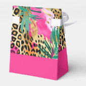 サファリ動物の毛皮のプリントとパームリーフの模様 フェイバーボックス (裏面サイド)