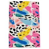 サファリ動物の毛皮のプリントパターカラフルンおもしろい ミディアムペーパーバッグ (正面)