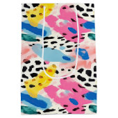 サファリ動物の毛皮のプリントパターカラフルンおもしろい ミディアムペーパーバッグ (裏面)