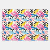 サファリ動物の毛皮のプリントパターカラフルンおもしろい ラッピングペーパーシート (正面3)