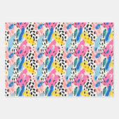 サファリ動物の毛皮のプリントパターカラフルンおもしろい ラッピングペーパーシート (正面)